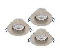 Eglo Set da 3 faretti da incasso Salabate, Ø 8,8 cm, faretti da soffitto | per bagno in alluminio argento, luce calda, neutra, fredda, IP65