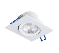 Eglo Set da 3 faretti da incasso Saliceto, dimmerabili, quadrati in alluminio bianco, luce neutra, 8,8 x 8,8 cm