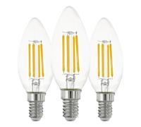 Eglo set di 3 lampade LED a filamento E14, lampadina Edison