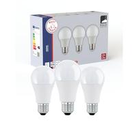 Eglo set di 3 lampade LED attacco E27, lampadine standard, 8 watt ciascuna, lampadina bianca neutra, 4000 K, 806 lumen, lampadina A60, vetro opalino, Ø 6 cm