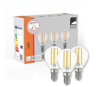 Eglo - Set di 3 lampadine a LED E14, lampadine a goccia per illuminazione retrò, 7 W ciascuna, luce bianca calda, 2700 K, trasparenti, attacco Edison P45, diametro 4,5 cm