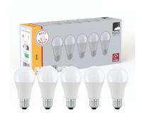 Eglo set di 5 lampade LED attacco E27, lampadine standard, 8,5 watt ciascuna, lampadina bianco caldo, 3000 K, 806 lumen, lampada a incandescenza A60, vetro opalino, Ø 6 cm