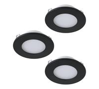 Faretto Ad Incasso Moderno Fueva Z In Acciaio Nero 3 Luci Led 2,8W 2700 6500K