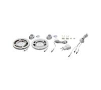 Eglo Set strisce LED Pidio, 2 strisce LED bianco caldo, nastro LED | autoadesivo, tagliabile, con sensore di movimento e sensore giorno/notte in plastica bianca, lunghezza 2 x 120 cm