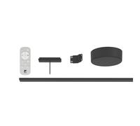 Eglo sistema a binario a bassa tensione Track Plus, set espandibile con telecomando, set base per parete e soffitto, plastica nera, lunghezza 95 cm