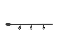 Eglo Sistema di binari ad alto voltaggio Easy Track, set espandibile con 3 faretti da soffitto, binario in alluminio e plastica nera, lampade con attacco GU10, 102 cm