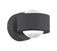 Eglo SLV TREVIOLO Lampada da Parete a LED per Esterni, Lunghezza 9 cm, Altezza 8.5 cm, Profondità 12 cm, IP44. Antracite Trasparente