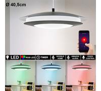 EGLO Smart LED Lampada a Sospensione RGB CCT Dimmer App 2700-6500K 150 cm