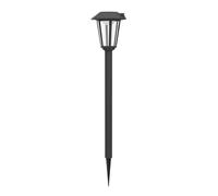 Eglo Solar lampada da giardino Prietta, 800 lumen, luce decorativa da sentiero con picchetto e sensore di movimento, lanterna solare per esterni, nera, illuminazione calda, IP44