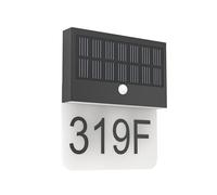 Eglo Solar lampada da parete esterna Conettimara, 700 Lumen, luce | decorativa solare con numero civico, LED esterno in plastica nero e bianco, illuminazione neutra, IP44