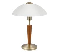 Eglo Solo 1, Lampada da tavolo a 1 luce, materiale: Acciaio, legno, colore: brun