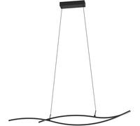 EGLO Grisolia Lampadario a LED, lampada a sospensione per tavolo da pranzo, per sala da pranzo e soggiorno, in metallo e plastica in nero, luce bianca calda, 140 cm