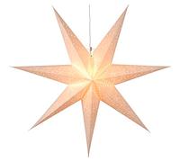 EGLO Stella di Natale per interni, stella decorativa illuminata in carta da appendere, stella luminosa per finestra bianca 3D con cavo, E14