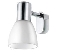 EGLO - STICKER LAMPADA DA SPECCHIO CROMO CON PARALUME IN VETRO BIANCO E14 1X40W 85832