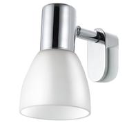 EGLO - STICKER LAMPADA DA SPECCHIO CROMO CON PARALUME IN VETRO BIANCO E14 1X40W 85832