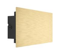 Eglo Talamello Lampada da parete a LED per interni, rettangolare, illuminazione indiretta, faretto da parete per corridoio e soggiorno, metallo oro spazzolato, luce bianca calda, 4 x 20 cm