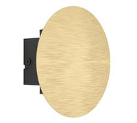 Eglo Talamello Lampada da parete a LED per interni, rotonda, illuminazione indiretta, faretto da parete corridoio e soggiorno, metallo oro spazzolato, luce bianca calda, diametro 15 cm