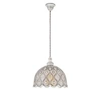Lampadario A Sospensione Vintage Talbot 2 Acciaio Bianco Anticato 1 Luce E27
