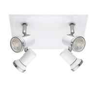 Spot Moderno Tamara 1 In Acciaio Bianco 4 Luci Gu10 3W Ip44