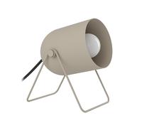 Eglo Tilston - Lampada da comodino con faretto orientabile, decorazione per la stanza, piccola tavolo in acciaio di colore sabbia, attacco E14, L 12,5 cm
