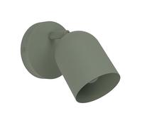 Eglo Tilston - Lampada da parete interna con faretto orientabile in acciaio di colore verde scuro, lettura attacco E14