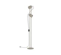 Eglo Tilston - Lampada da terra per soggiorno, con 2 faretti orientabili, lettura in acciaio di colore sabbia attacco E14, 142,5 cm