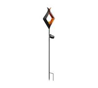 Eglo Torcia solare da giardino Z_Solar con picchetto, lampada esterna LED, metallo marrone e vetro arancione, luce calda