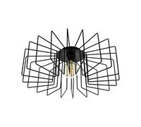 Eglo Tremedal, lampada da soffitto in acciaio a 1 fiamma, lampada da soggiorno in nero, lampada da cucina, lampada da ingresso a soffitto con attacco E27