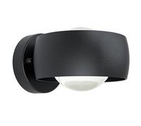 Eglo Treviolo 1 Lampada da Parete a LED per Esterni, Moderna, Luce Bianca Calda, IP44. in Alluminio di Colore Nero e Plastica