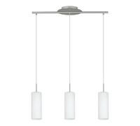 EGLO - TROY 3 LAMPADA A SOSPENSIONE E27 3 LUCI 100W VETRO BIANCO 85978