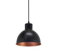 EGLO Lampada a sospensione nera Andrin - interno rame EGLO