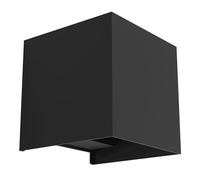EGLO Valmontone Lampada da parete a LED per interni, a forma di cubo, illuminazione indiretta, faretto da parete per camera da letto e soggiorno, metallo nero, luce bianca calda, 10 x 10 cm