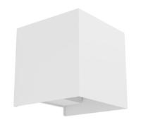 EGLO Valmontone Lampada da parete a LED per interni, a forma di cubo, illuminazione indiretta in alto e in basso, per camera da letto e soggiorno, metallo bianco, luce bianca calda, 10 x 10 cm