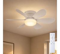 Eglo Ventilatore Da Soffitto 6 Pale Bianco LED Con Luce Dimmer Timer Telecomando [EEK: Non valutato]