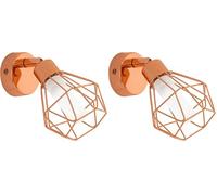 Eglo ZAPATA Faretto da Parete in Acciaio, 3 W, Rame (Confezione da 2)