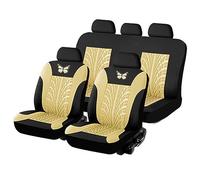 EGNIAN 9Pcs Protezione Sedile Auto per Toyota Aygo X AB70 2021 2022 2023 2024 2025,Impermeabile Set Fodere Anteriori E Posteriori,Copri Sedili Auto,Beige