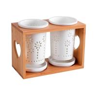EGNIAN Portaposate Scolaposate,Ceramica Portaposate Pratico- per Il lavello della Porta Posate,Bacchette,cucchiai,spatole,scolapiatti da Cucina con Scomparto Staccabile on Base Drenante