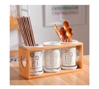 EGNIAN Portaposate Scolaposate,Ceramica Portaposate Pratico- per Il lavello della Porta Posate,Bacchette,cucchiai,spatole,scolapiatti da Cucina con Scomparto Staccabile on Base Drenante