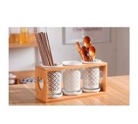 EGNIAN Portaposate Scolaposate,Ceramica Portaposate Pratico- per Il lavello della Porta Posate,Bacchette,cucchiai,spatole,scolapiatti da Cucina con Scomparto Staccabile on Base Drenante