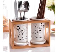 EGNIAN Portaposate Scolaposate,Ceramica Portaposate Pratico- portaposate per Il lavello della Porta Posate,Bacchette,cucchiai,spatole,scolapiatti da Cucina con Scomparto Staccabile