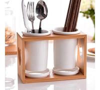 EGNIAN Portaposate Scolaposate,Ceramica Portaposate Pratico- portaposate per Il lavello della Porta Posate,Bacchette,cucchiai,spatole,scolapiatti da Cucina con Scomparto Staccabile