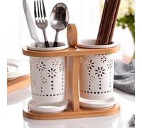 EGNIAN Portaposate Scolaposate,Ceramica Portaposate Pratico- portaposate per Il lavello della Porta Posate,Bacchette,cucchiai,spatole,scolapiatti da Cucina con Scomparto Staccabile