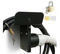 EGNIO Supporto per cavo di ricarica tipo 2 EV, lucchetto con serratura a parete, supporto per auto elettrica con connettori tipo 2 IEC 51296-2, stazione di ricarica, protezione antifurto per cavo