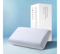 EGO HOME Cuscino in memory foam, 60 x 40 cm, ergonomico, con design a doppio nucleo, ideale contro il dolore al collo per chi dorme sulla schiena e sul fianco, bianco