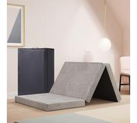 EGO Home - Materasso pieghevole 75 x 195 cm, altezza 10 cm, pieghevole, grado di durezza H3, materasso da viaggio, 3 pezzi, in gel visco, in gommapiuma, per viaggi, campeggio, pavimento, preghiera