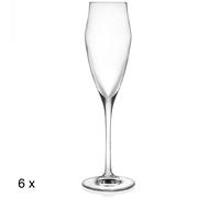 Set 6 Calici Flute Spumante EGO 18,2 cl Eco Cristallo RCR per Bar e Ristorante