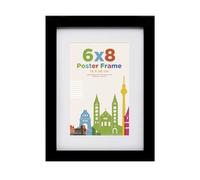 Egofine Cornice portafoto 15 x 20 cm, in legno 15 x 20 cm, con vetro acrilico per montaggio a tavolo e a parete, passepartout per foto 10 x 15 cm, perfetta per ritratti, casa, ufficio, nero