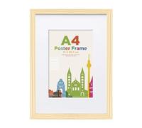 Egofine Cornice portafoto in legno A4, con vetro acrilico, 21 x 29,7 cm, per montaggio a tavolo e a parete, passepartout per foto DIN A5, perfetta per foto, poster, puzzle, casa, ufficio, rovere