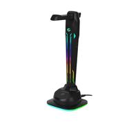 EGOGEAR - SAC1 - Supporto universale per cuffie da gioco - 4 porte USB 2.0 - Illuminazione touch RGB 6 in 1 - Base in gomma antiscivolo