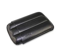 EGOIST - Portasigari Sagomato I Capacità 3 Sigari Robusti I In Vera Pelle/Cuoio I Accessorio Per Sigari I Design Elegante I Alta Qualità - Nero